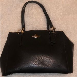 Coach black leather hand bag